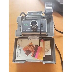 Vintage Polaroid 430 Automatic‎ Land Camera with Manuals Case Focused Flash